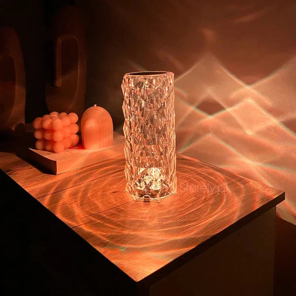 Rose Crystal LED Table Lamp – 16 Colors, Touch & Remote Control