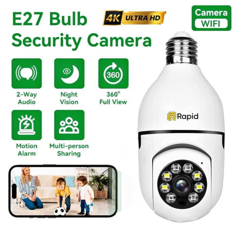 V380 Pro Smart Wireless Camera - WiFi Bulb Shape CCTV Security Camera