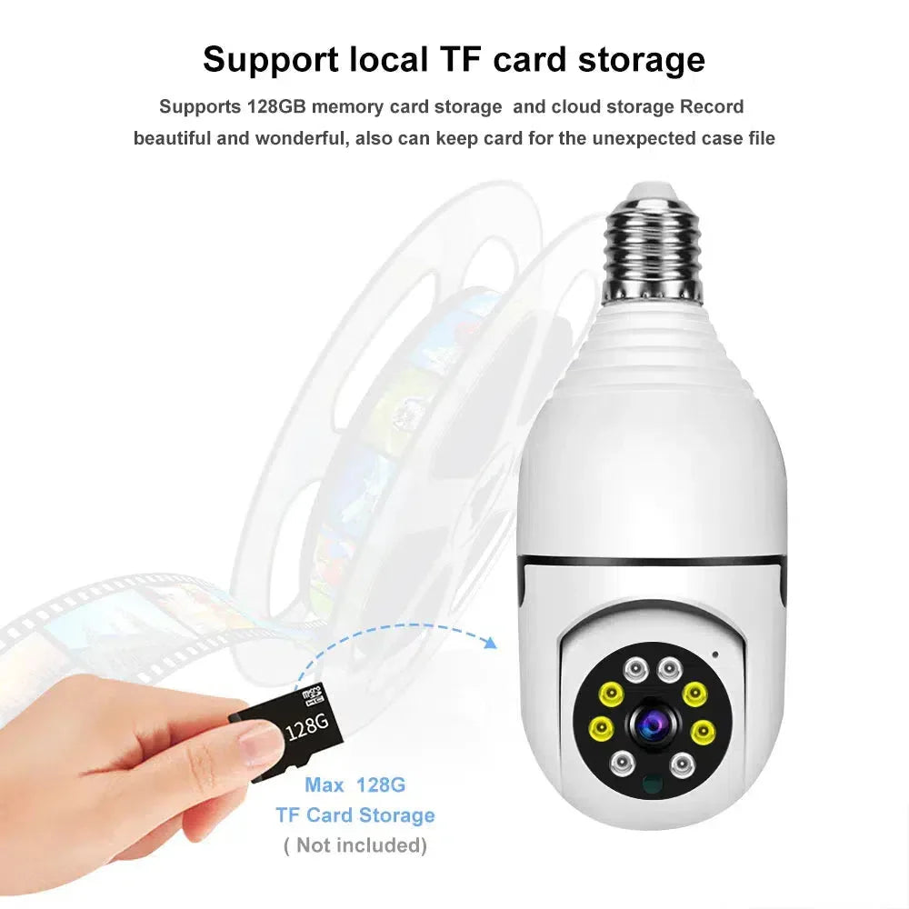 V380 Pro Smart Wireless Camera - WiFi Bulb Shape CCTV Security Camera