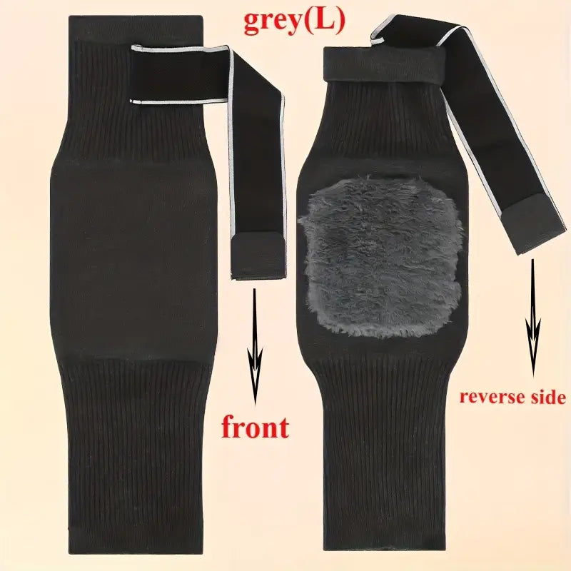 THERMAL WINTER WARM KNEE PADS WITH STRAPS  FOR MEN AND WOMEN- WOOL MATERIAL -PAIR