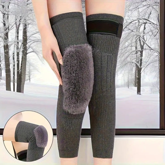 THERMAL WINTER WARM KNEE PADS WITH STRAPS  FOR MEN AND WOMEN- WOOL MATERIAL -PAIR