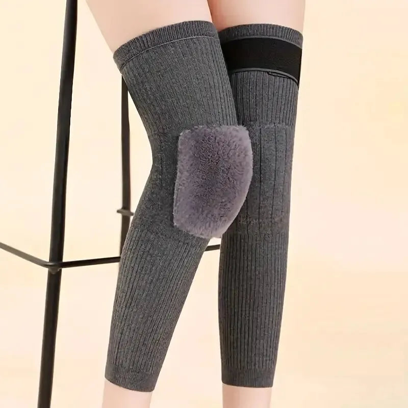 THERMAL WINTER WARM KNEE PADS WITH STRAPS  FOR MEN AND WOMEN- WOOL MATERIAL -PAIR