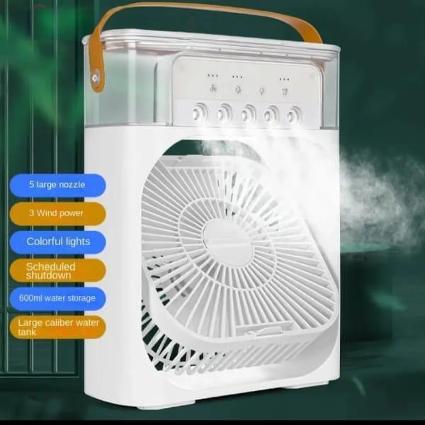 Portable Air Conditioner Fan Personal Cooler Desk Fan for Shop, Office, Kitchen, USB Powered Mini AC, Portable Humidifier Air Cooler Fan, Mini Cooler for Home (Mist Fan) with 3 Speed Modes