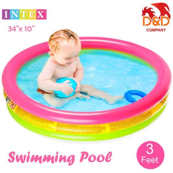 INTEX - Sunset Glow Baby Pool For Kids Inflatable Kids Bath Tub For Children