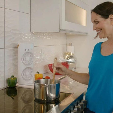 Rechargeable Portable Mini Double Fan Air Cooler With Mist Humidifier And Led Lighting, Mini Table Cooling Fan