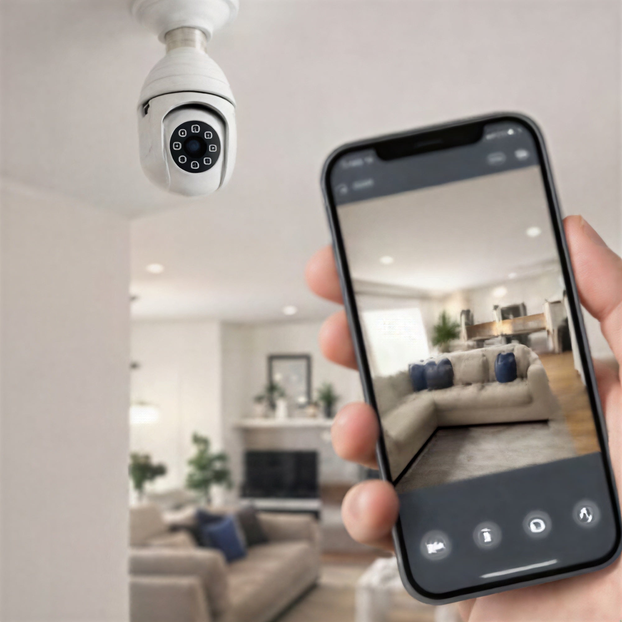 V380 Pro Smart Wireless Camera - WiFi Bulb Shape CCTV Security Camera